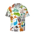 thumbnail image 1 of Fotbe Animals print Short Sleeve Button Down Shirts for Men Casual Summer Beach Wrinkle Free Shirt-Large, 1 of 7