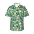 thumbnail image 1 of Fotbe Animals with Leaf Hawaiian Shirt for Men Unisex Summer Beach Casual Short Sleeve Cotton Linen Button Down Shirts-Medium, 1 of 5
