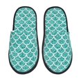 thumbnail image 1 of Fotbe Aquamarine Glitter1 Pattern Women's Fuzzy Slippers Plush Slippers Fluffy Winter House Shoes Indoor and Outdoor-Large, 1 of 8