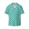 thumbnail image 1 of Fotbe Aquamarine Glitter1 print Short Sleeve Button Down Shirts for Men Casual Summer Beach Wrinkle Free Shirt-Small, 1 of 7