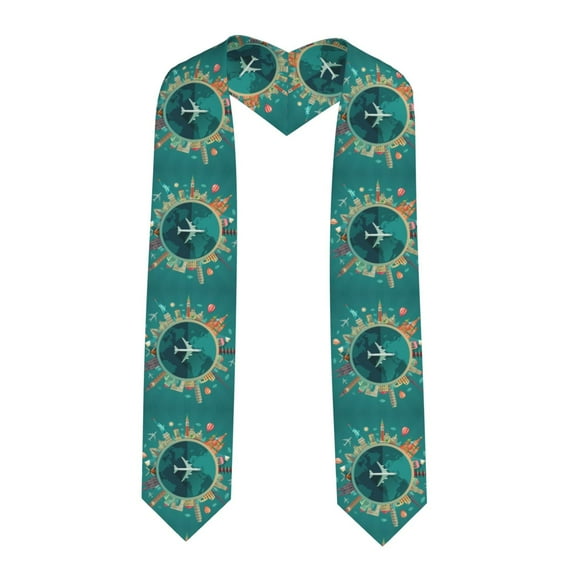 Fotbe Around The Planet Printed Class of 2024 Graduation Stole