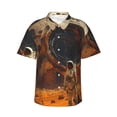 thumbnail image 1 of Fotbe Astronaut Exploring Mars Hawaiian Shirt for Men Unisex Summer Beach Casual Short Sleeve Cotton Linen Button Down Shirts-Large, 1 of 5