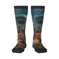 thumbnail image 1 of Fotbe Astronaut Flower Field print Women's Men's Novelty Crew Socks Cotton Socks Knee High Socks for Walking,Running,Nurses,Pregnancy, 1 of 8