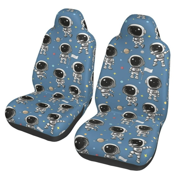 Fotbe Astronaut Pattern Automotive Seat Covers for Cars Trucks and SUVs – Car Seat Covers for Front Seats,Protective Seat Covers,Vehicle Seat Covers, Set of 2
