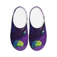 thumbnail image 1 of Fotbe Astronaut Pattern Women's Fuzzy Curly Fur Memory Foam Loafer Slippers Indoor Outdoor Slippers Winter Home Shoes-42/43, 1 of 7