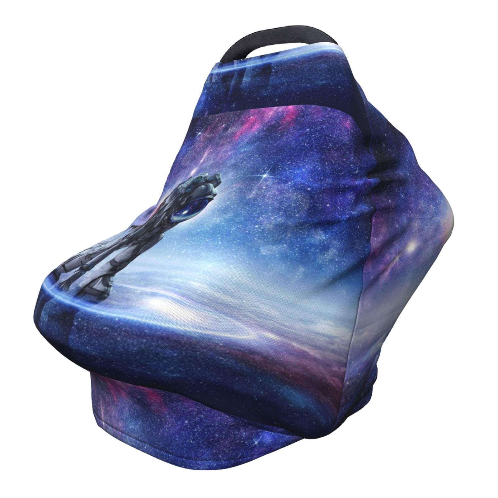 Fotbe Astronauts Start Running Pattern Car Seat Covers for Babies, Nursing Breastfeeding Cover Carseat Canopy, Soft Stretchy Carrier Cover