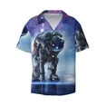 thumbnail image 1 of Fotbe Astronauts Start Running print Short Sleeve Button Down Shirts for Men Casual Summer Beach Wrinkle Free Shirt-Small, 1 of 7