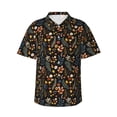thumbnail image 1 of Fotbe Autumn Floral Hawaiian Shirt for Men Unisex Summer Beach Casual Short Sleeve Cotton Linen Button Down Shirts-Small, 1 of 5