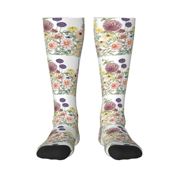 Fotbe Autumn Garden print Women's Men's Novelty Crew Socks Cotton Socks Knee High Socks for Walking,Running,Nurses,Pregnancy