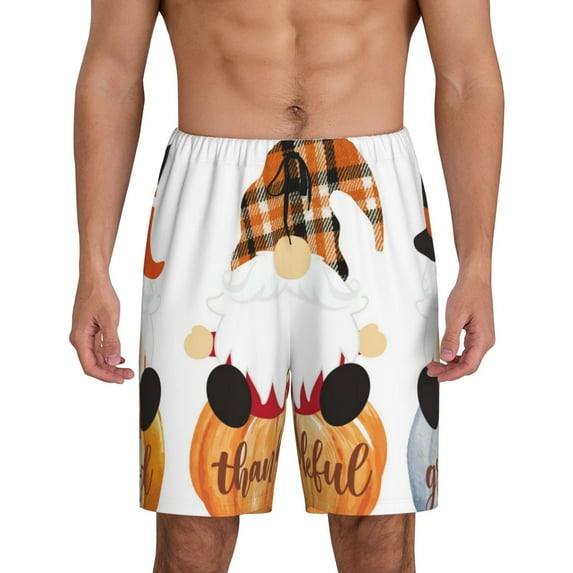 Fotbe Autumn Gnomes-1 Pajama Shorts for Men, Men's Pajama Bottoms, Sleepwear,Short Pajama Pants-
