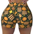 thumbnail image 1 of Fotbe Autumn Harvest Pumpkin Basket Seamless Shorts, Womens Workout Shorts High Waist Stretch Booty Short for Gym/Yoga/Running/Biking-X-Large, 1 of 9