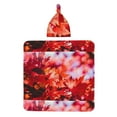 Fotbe Autumn Maple Leaves Printed Baby Swaddle Blanket and Headband Set