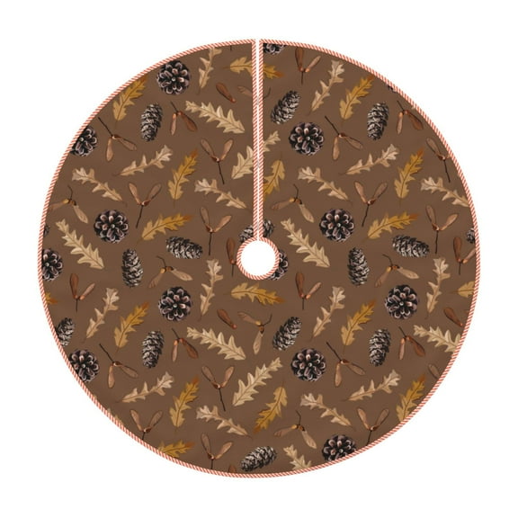 Fotbe Autumn Pinecone Plants Pattern Christmas Tree Skirt, Tree Skirts Plush Christmas Decorations, Christmas Tree Skirts Xmas Decorations Holiday Party Decor-30"