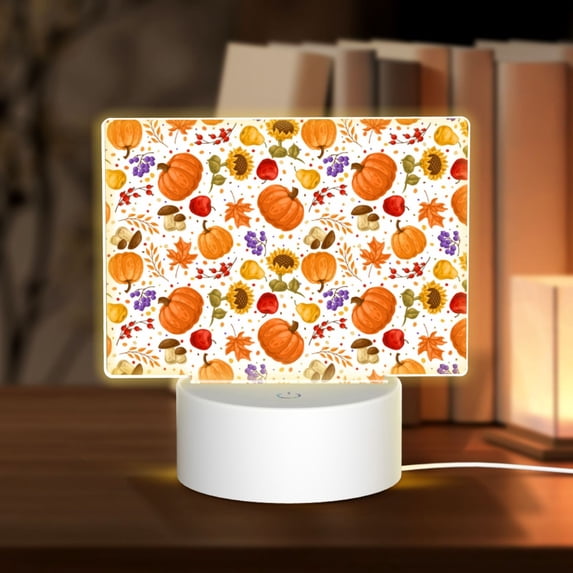 Fotbe Autumn Plants Pattern Acrylic Night Light Gift with 3 Color ModesTouch-Sensitive LED Lamp Perfect Gift for Mother's Day, Birthday, or Christmas