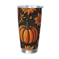 thumbnail image 1 of Fotbe Autumn Pumpkin Leaves Pattern 20 oz Tumbler Stainless Steel Vacuum Insulated Coffee Ice Cup Double Wall Travel Flask Leak-proof Coffee Cup-Without Straw, 1 of 8