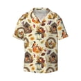 thumbnail image 1 of Fotbe Autumn Vintage print Short Sleeve Button Down Shirts for Men Casual Summer Beach Wrinkle Free Shirt-3X-Large, 1 of 7