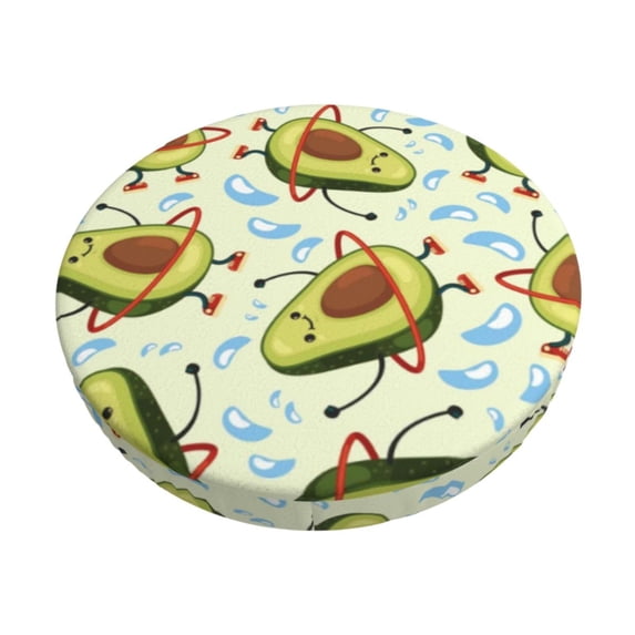 Fotbe Avocado Doing Sport Stool Covers Round,Waterproof Round Bar Stool Covers Bar Chair Covers Washable Stool Cushion Slipcover for 12-14 Inch Chair-13 inch