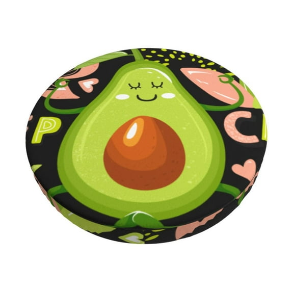 Fotbe Avocado Keep Calm Stool Covers Round,Waterproof Round Bar Stool Covers Bar Chair Covers Washable Stool Cushion Slipcover for 12-14 Inch Chair-12 inch