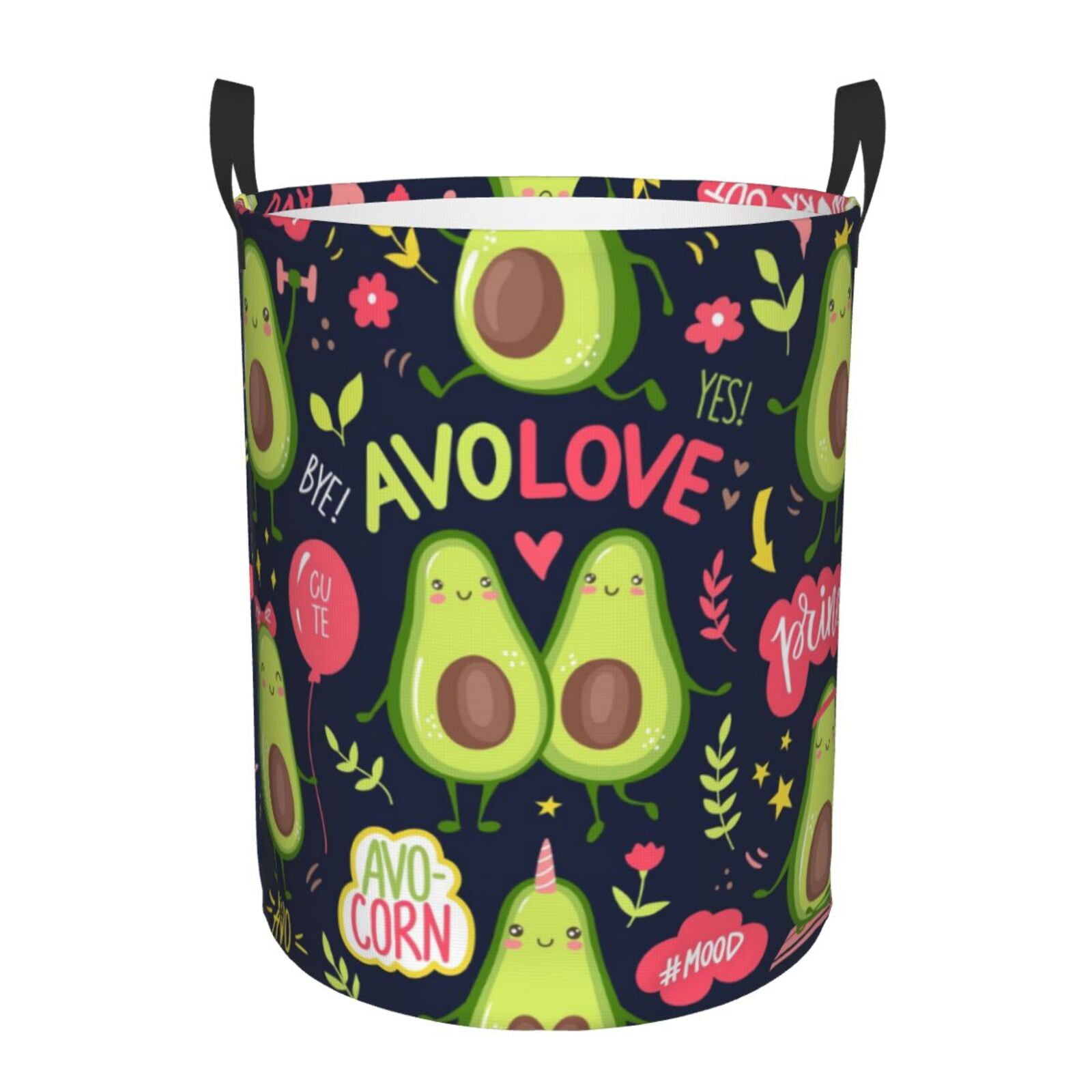 Fotbe Avocado Love Laundry Basket with Handles, Waterproof Large
