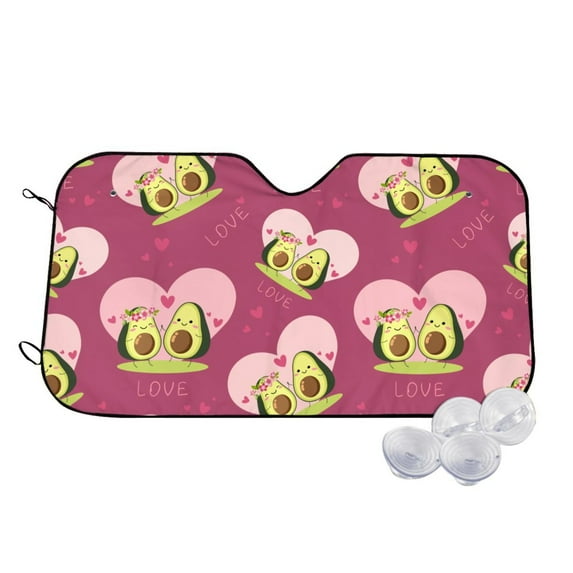 Fotbe Avocado Lovers Car Windshield Sunshade | Sun Visor Protector Front Window Shade, Keeps Out UV Rays, Keeps Your Vehicle Cool-Medium