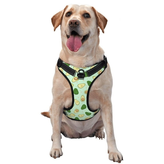 Fotbe Avocado Pattern Dog Harness, No-Pull Pet Harness with 2 Leash Clips, Adjustable Soft Padded Dog Vest with Easy Control Handle for Large Dogs-X-Large