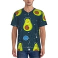 thumbnail image 1 of Fotbe Avocado in Space Baseball Jersey Shirt for Men and Women, Casual Short Sleeves Button Down T-Shirt-4X-Large, 1 of 9