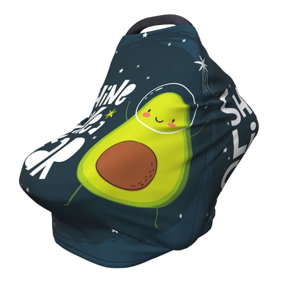 Fotbe Avocado in Space1 Pattern Car Seat Covers for Babies, Nursing Breastfeeding Cover Infant Carseat Canopy, Soft Stretchy Carrier Cover