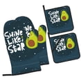 thumbnail image 1 of Fotbe Avocado in Space1 for 4Pcs Oven Mitts and Pot Holders, 500℉ Heat Resistant Oven Mitts , Non-Slip Silicone Surface Safe for Baking, Cooking, BBQ, 1 of 6
