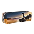 thumbnail image 1 of Fotbe Azure Sky Western Desert Cowboy Pattern Leather Pencil Case, Pencil Pouch with Durable Zipper, Compact and Stylish Organizer for Stationery, Art Supplies, Travel Essentials, 1 of 7