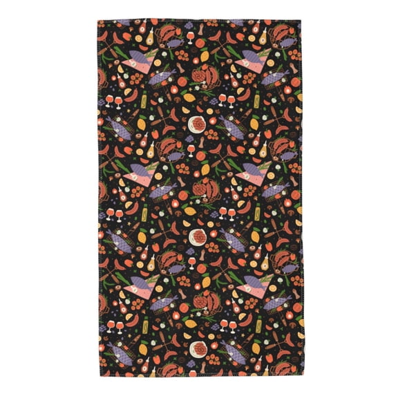 Fotbe BBQ Party Pattern Premium Towels , (27.5x16in) Lightweight and Highly Absorbent Quick Drying Microfiber Towel, Perfect for Daily Use