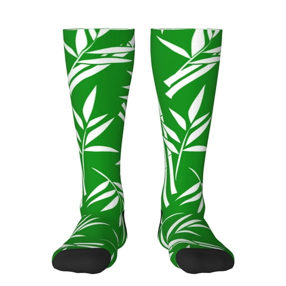 Fotbe Bamboo print Women's Men's Novelty Crew Socks Cotton Socks Knee High Socks for Walking,Running,Nurses,Pregnancy