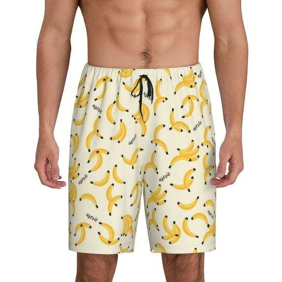 Fotbe Banana Pajama Shorts for Men, Men's Pajama Bottoms, Sleepwear,Short Pajama Pants-4X-Large
