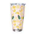thumbnail image 1 of Fotbe Banana With Leaves Pattern 20 oz Tumbler Stainless Steel Vacuum Insulated Coffee Ice Cup Double Wall Travel Flask Leak-proof Coffee Cup-Without Straw, 1 of 8