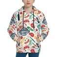thumbnail image 1 of Fotbe Barbecue Pattern Youth Pullover Hooded Sweatshirt, Boys Hoodie, Kangaroo Pocket Hoodie for Kids Girls -Medium, 1 of 6
