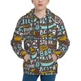 thumbnail image 1 of Fotbe Barbeque Pattern Youth Pullover Hooded Sweatshirt, Boys Hoodie, Kangaroo Pocket Hoodie for Kids Girls -X-Large, 1 of 6