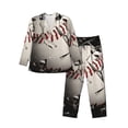 thumbnail image 1 of Fotbe Baseball Breaking Glass Pattern Long Sleeve Pajama Set for Men,Sleepwear Set,2-piece Loungewear Set,Soft PJs Comfy Nightwear with Pockets-Small, 1 of 7