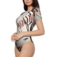 thumbnail image 1 of Fotbe Baseball Breaking Glass Women's Crew Neck Short Sleeves Bodysuit Tops Round Neck Slim Sleeveless Soft Comfortable Basic-Large, 1 of 7