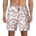 thumbnail image 1 of Fotbe Baseballs Men’s Swim Trunks Quick Dry Swim Shorts Board Shorts with Mesh Lining-Large, 1 of 9