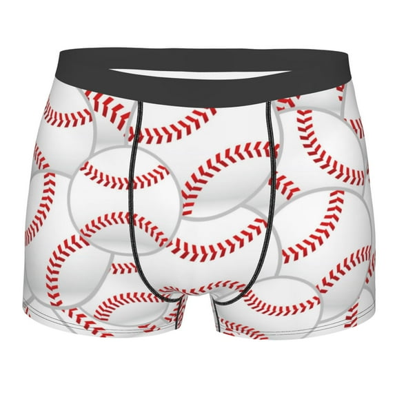 Fotbe Baseballs Men’s Total Support Pouch Boxer Briefs, X-Temp Cooling, Moisture-Wicking Underwear, Regular, Long-leg and Trunk-Small