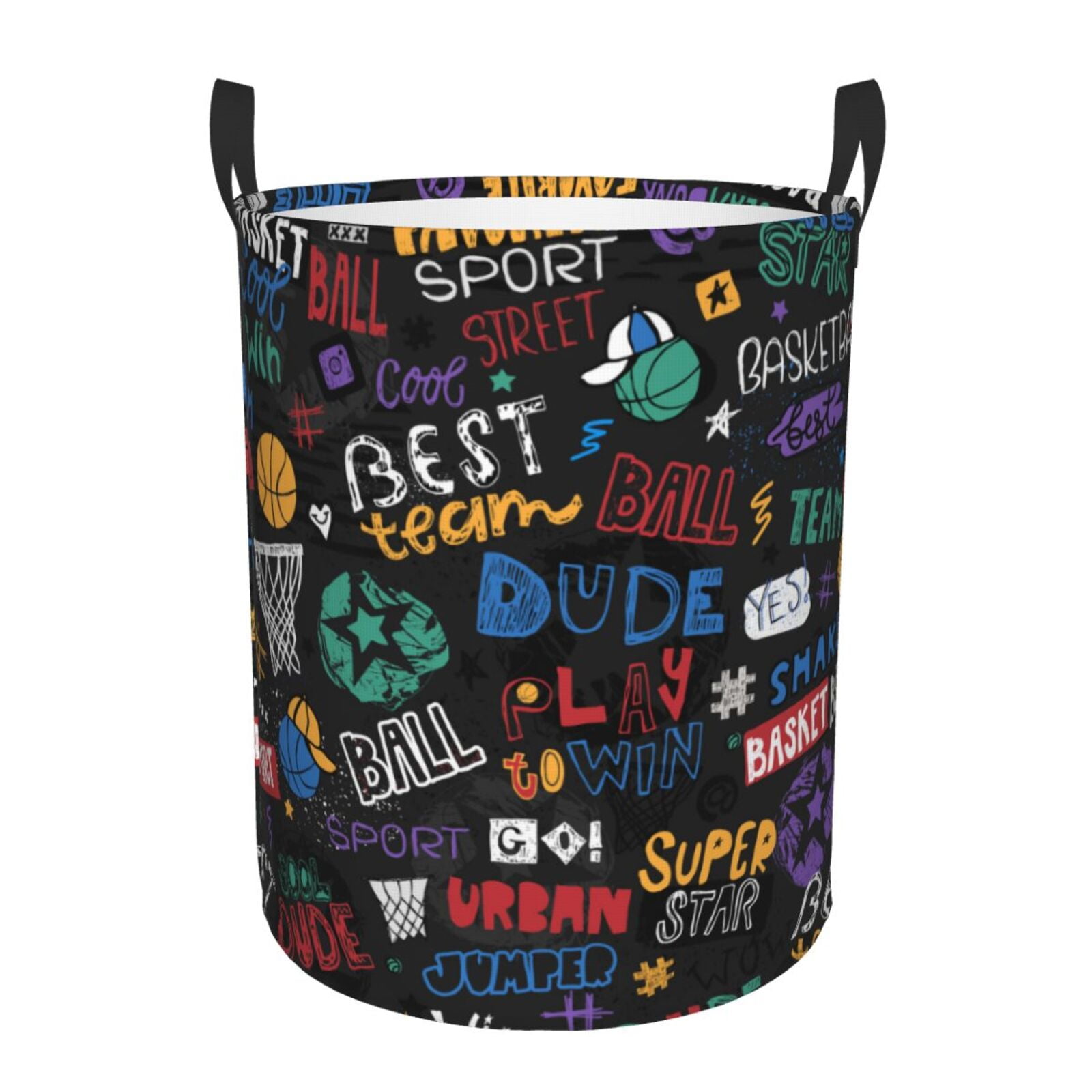 Fotbe Basketball Laundry Basket with Handles, Waterproof Large Laundry