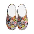thumbnail image 1 of Fotbe Beach Life Pattern Women's Fuzzy Curly Fur Memory Foam Loafer Slippers Indoor Outdoor Slippers Winter Home Shoes-39/40, 1 of 7