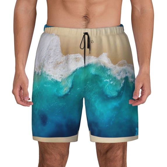 Fotbe Beach Men’s Swim Trunks Quick Dry Swim Shorts Board Shorts with Mesh Lining-3X-Large