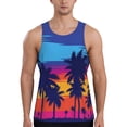 thumbnail image 1 of Fotbe Beach with Palm Trees Pattern Men's Quick Dry Workout Tank Top Gym Muscle Tee Fitness Bodybuilding Sleeveless T Shirt Breathable Workout Shirt-Medium, 1 of 9