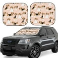 thumbnail image 1 of Fotbe Beagle Dog On Brown 2-Piece Car Windshield Sun Shade | Sun Blocker for Car Windshield | Foldable Automotive Interior Accessories for Sun Protection-Large, 1 of 7