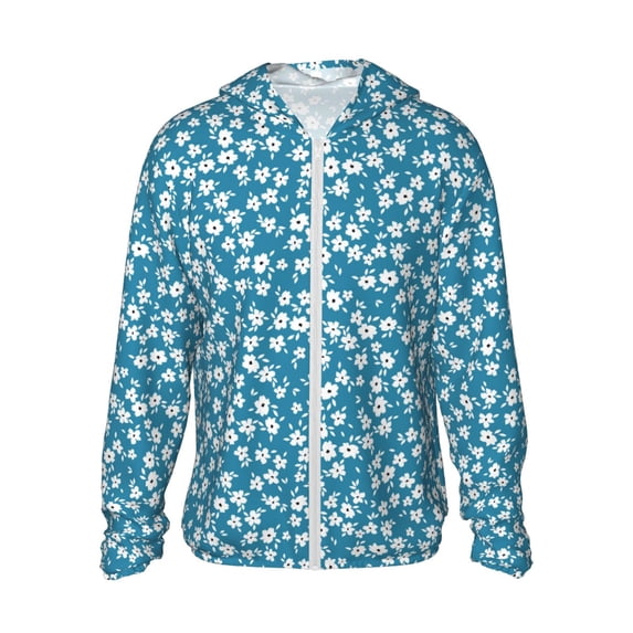 Fotbe Beautiful Floral Men's Women's UPF 50+ Sun Protection Jacket Hooded Cooling Shirt with Pockets Hiking Outdoor Performance-Small
