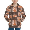 thumbnail image 1 of Fotbe Beautiful Fox Pattern Youth Pullover Hooded Sweatshirt, Boys Hoodie, Kangaroo Pocket Hoodie for Kids Girls -Small, 1 of 6