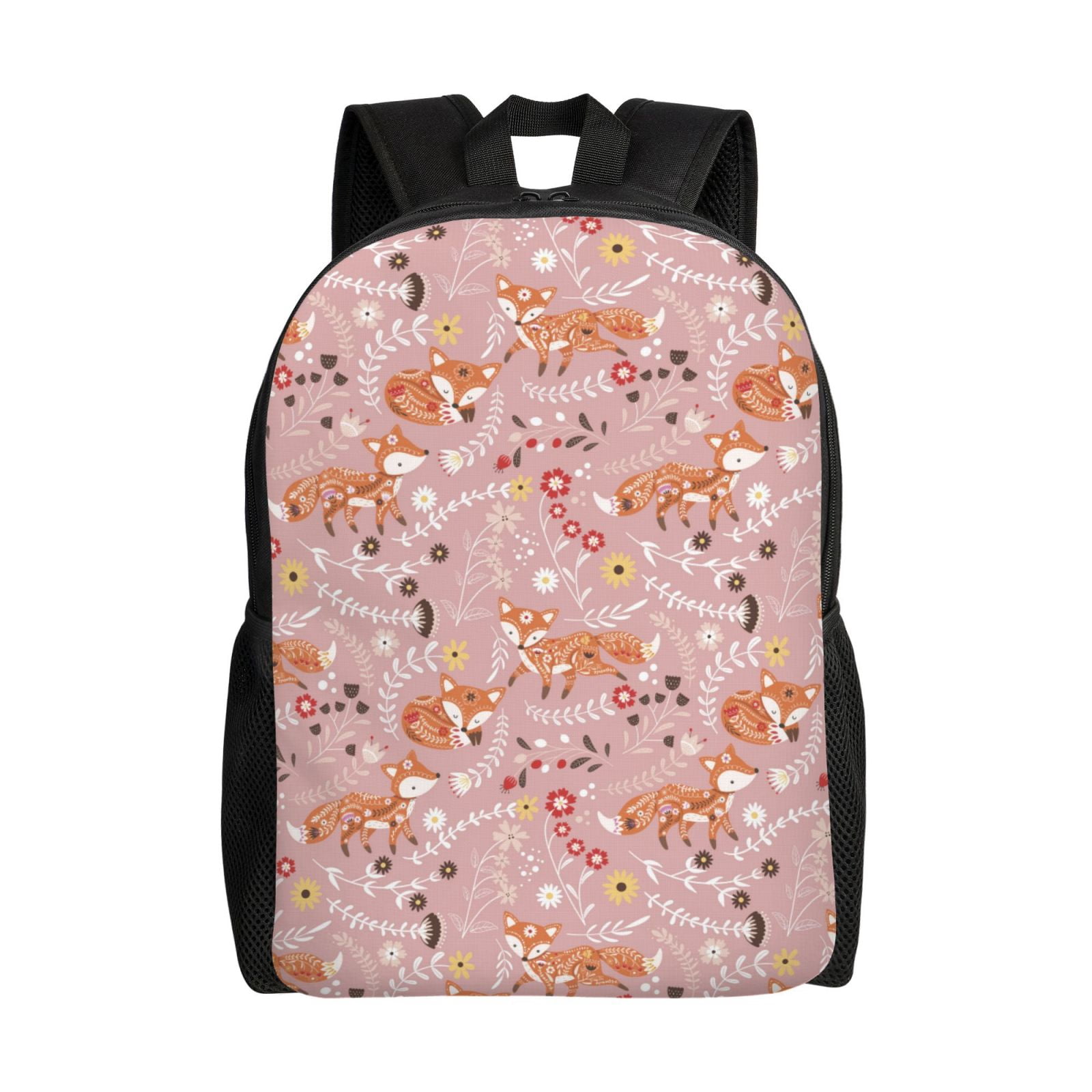 Cute Horse With Flowers Laptop Backpack | 14-Inch, Water Resistant Daypack For School & Travel - View #2