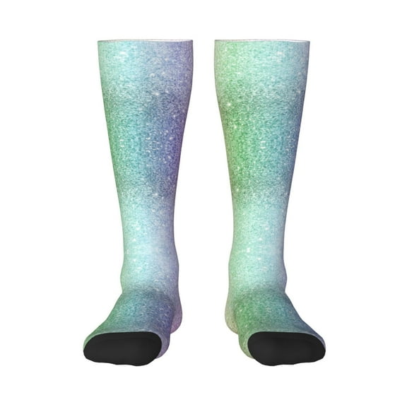 Fotbe Beautiful Glitter print Women's Men's Novelty Crew Socks Cotton Socks Knee High Socks for Walking,Running,Nurses,Pregnancy