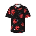 thumbnail image 1 of Fotbe Beautiful Red Ladybug Hawaiian Shirt For Men Unisex Summer Beach Casual Short Sleeve Cotton Linen Button Down Shirts-Large, 1 of 9