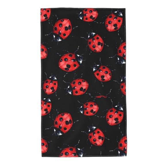 Fotbe Beautiful Red Ladybug Pattern Premium Towels , (27.5x16in) Lightweight and Highly Absorbent Quick Drying Microfiber Towel, Perfect for Daily Use